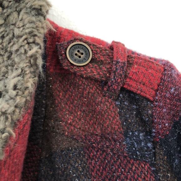 Abercrombie & Fitch Short Multi Color Tweed Plaid Wool Blend Snap Zip Jacket  S - Picture 5 of 8
